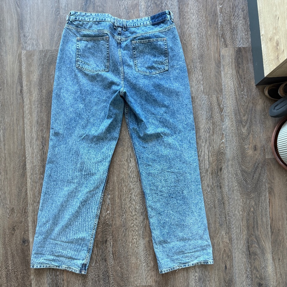 ASOS DESIGN Tall wide leg dad jeans in mid blue